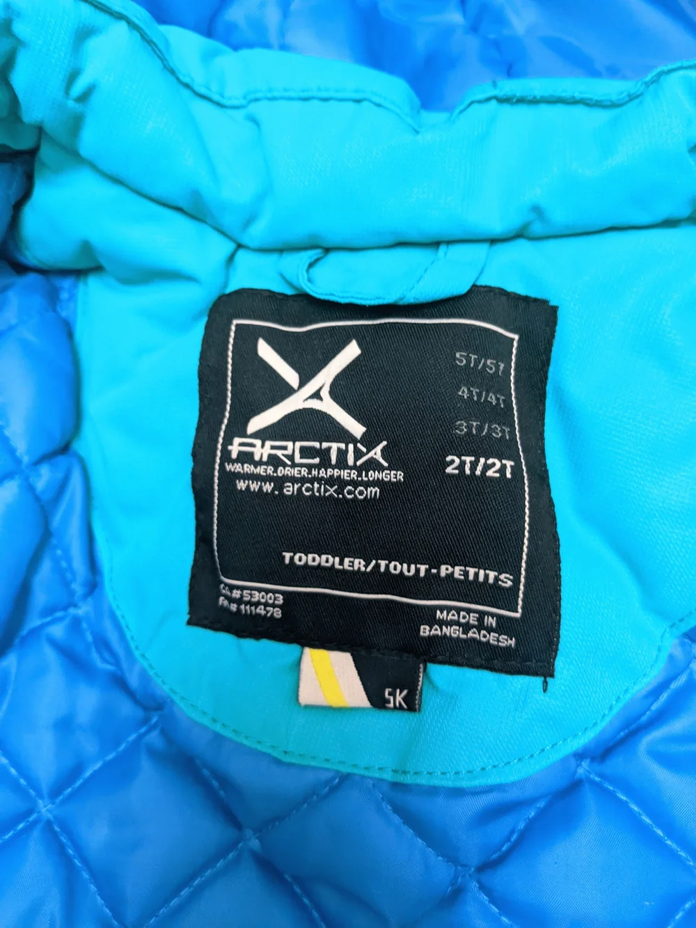 Like New Arctix Unisex Kids Turquoise Jackalope Insulated Ski Jacket Size 2T